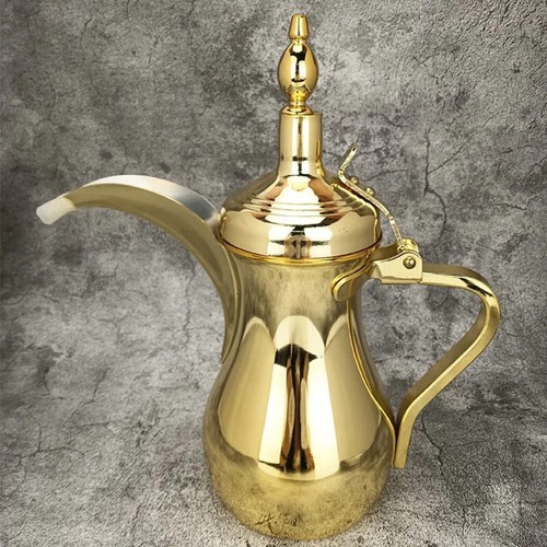 Golden Arabic Coffee Pots,Hot Tea Kettle Coffee Maker 304 Stainless Steel 700ml - Picture 7 of 12