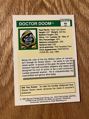 1990 Marvel Comics Super Heroes Trading Card #60 Doctor Doom | eBay