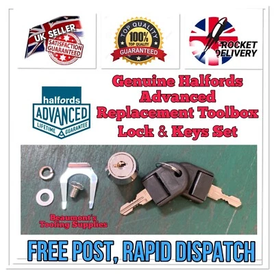 Halfords Advanced Lock and 2 Key Set Toolbox Roll Cabinet Storage 20mm FREE POST