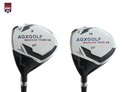 AGX MEN'S LEFT HAND MAGNUM XS EDITION 7 & 9 FAIRWAY WOODS SET, GRAPHITE SHAFTS 
