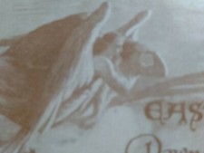 Vtg  postçard. Easter Sunrise. Angels, 3 crosses, David C. Cook publishing (J9)