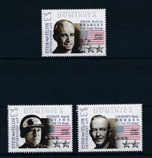 [81094] Dominica 2009 WWII Ardennes offensive Generals Bradley Patton Hodges MNH