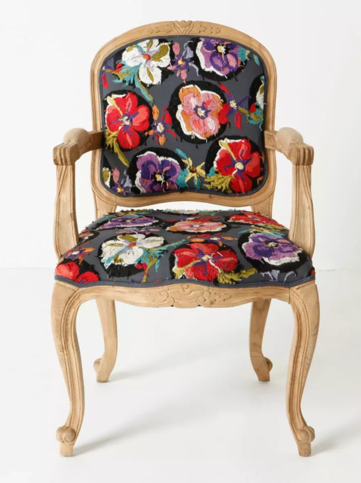 Silla Anthropologie, Flora Dora, Grafton (totalmente nueva) Foto 2 de 4