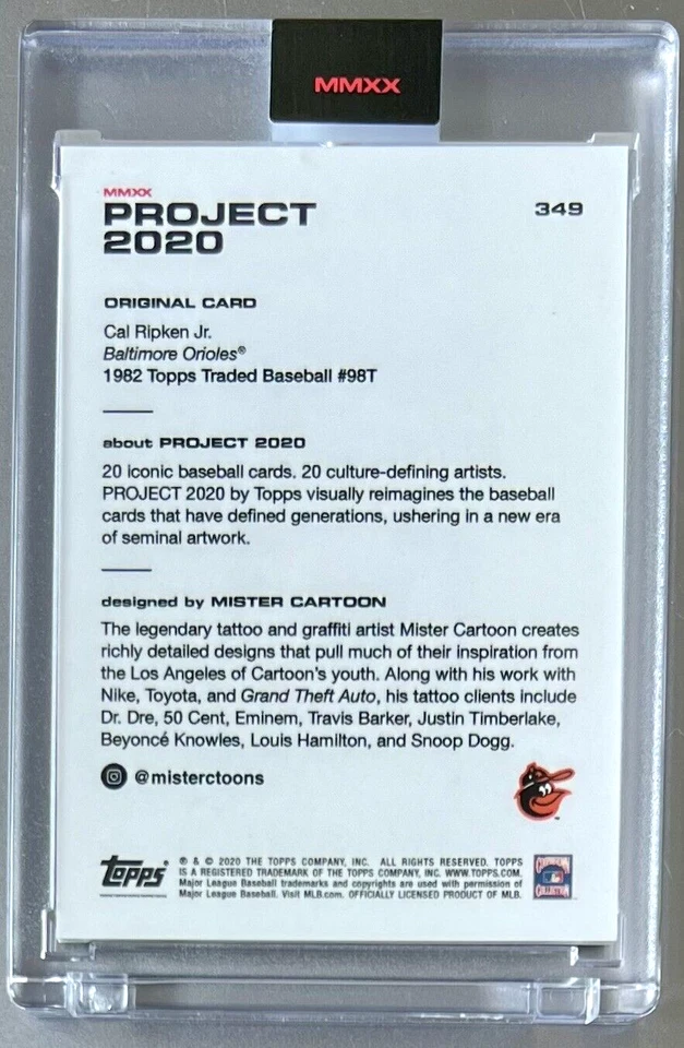 TOPPS PROJECT 2020 #349 CAL RIPKEN, JR by MISTER CARTOON 1982 ORIOLES FREE SHIP - Image 2 of 3
