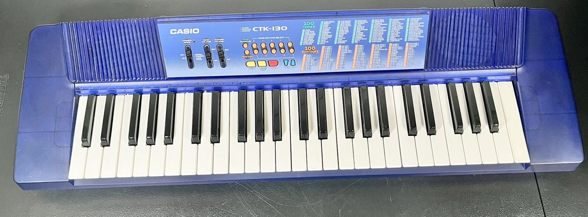 VIDEO Casio CTK 130 Keyboard 90 s Translucent Blue w AC Cable Tested Works