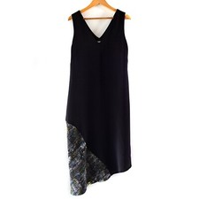 And Other Stories Black Slip Dress UK 16 with multicolour band