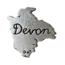 Devon County Map Pewter Pin Badge
