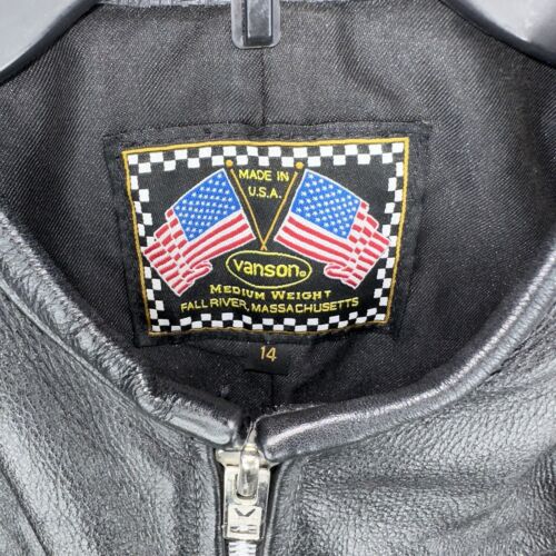 Vanson Damen schwarz Outdoor-Motorradjacke mit durchgehendem Reißverschluss - Größe 14 - Bild 2 von 7