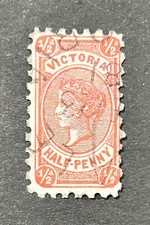 Victoria Extremely Rare 1/2 Pence Rosine 1880 Perf 12.5 Wmk19 SG 187 CV$1,000+