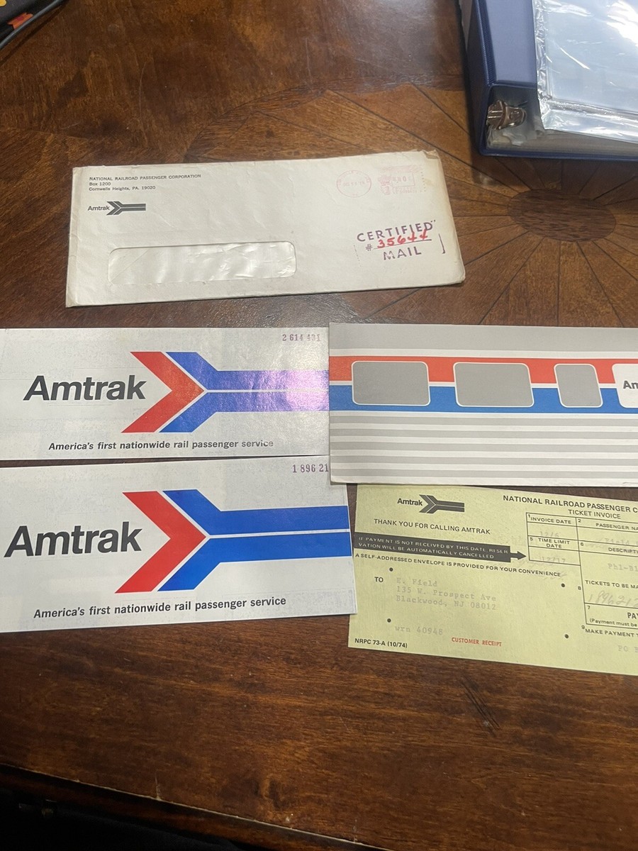 ビンテージAmtrak NYG ↔︎UCA往復切符1991.JAN.26 使用済み Amtrak boarding ticket and stubs Envelope 1974 | eBay