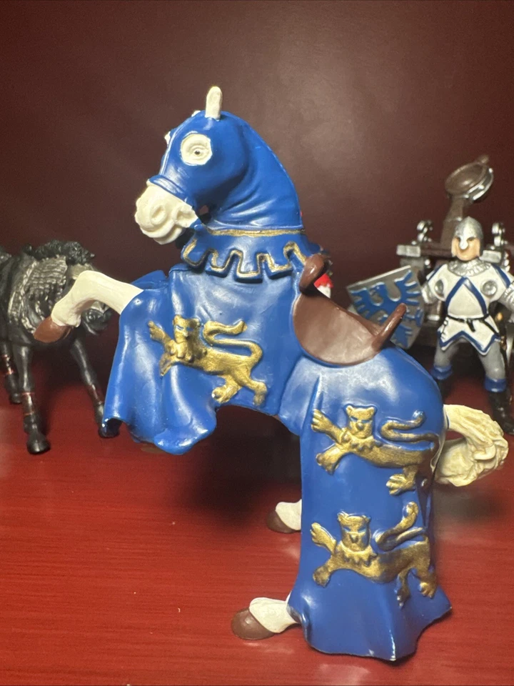 LOTE DE 8 figuras medievales Papo Knight Horse Just & Catapult Foto 2 de 4