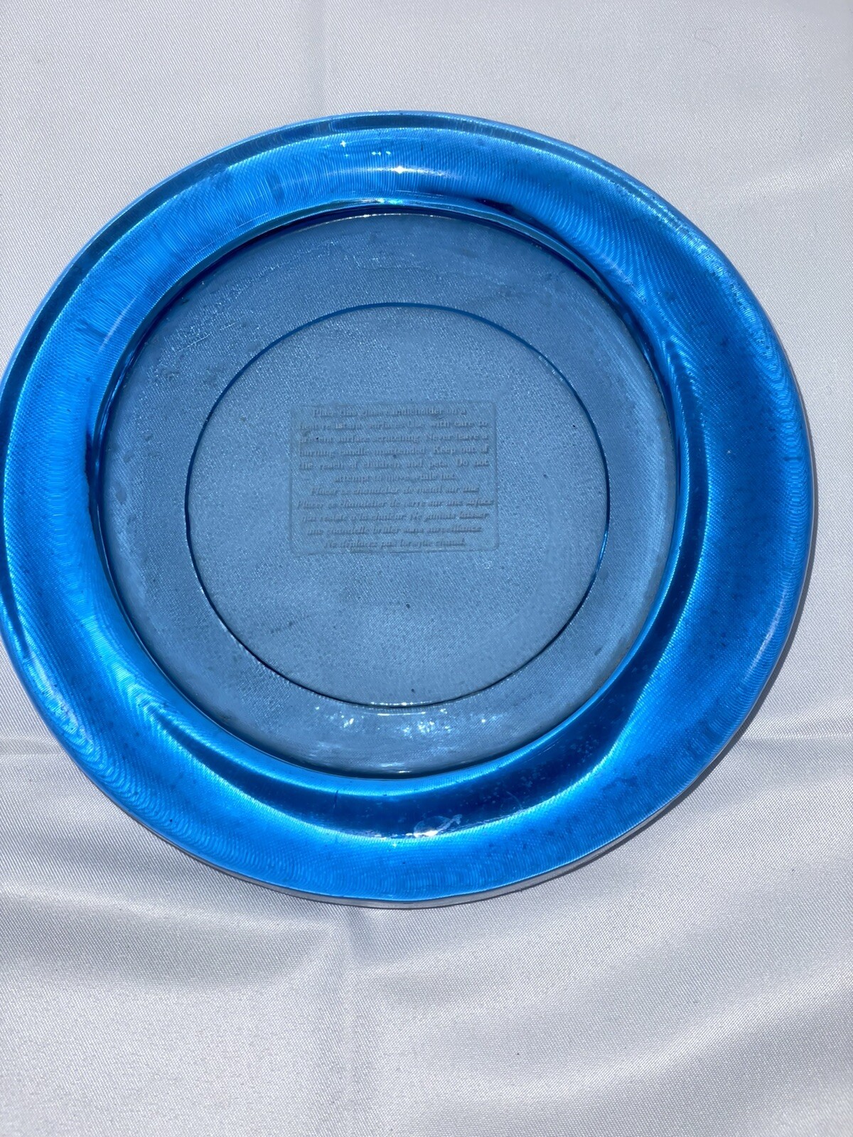 Recycled Glass Pillar Candle Holder or Wine Bottle Coaster Cobalt Blue