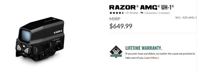Vortex RAZOR AMG UH-1 Gen 1 Red Dot 1 MOA Holographic Sight (w/batteries+box)