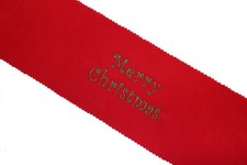 Merry Christmas Piano Key Cover - Red Felt Embroidered Keyboard Cover Holiday