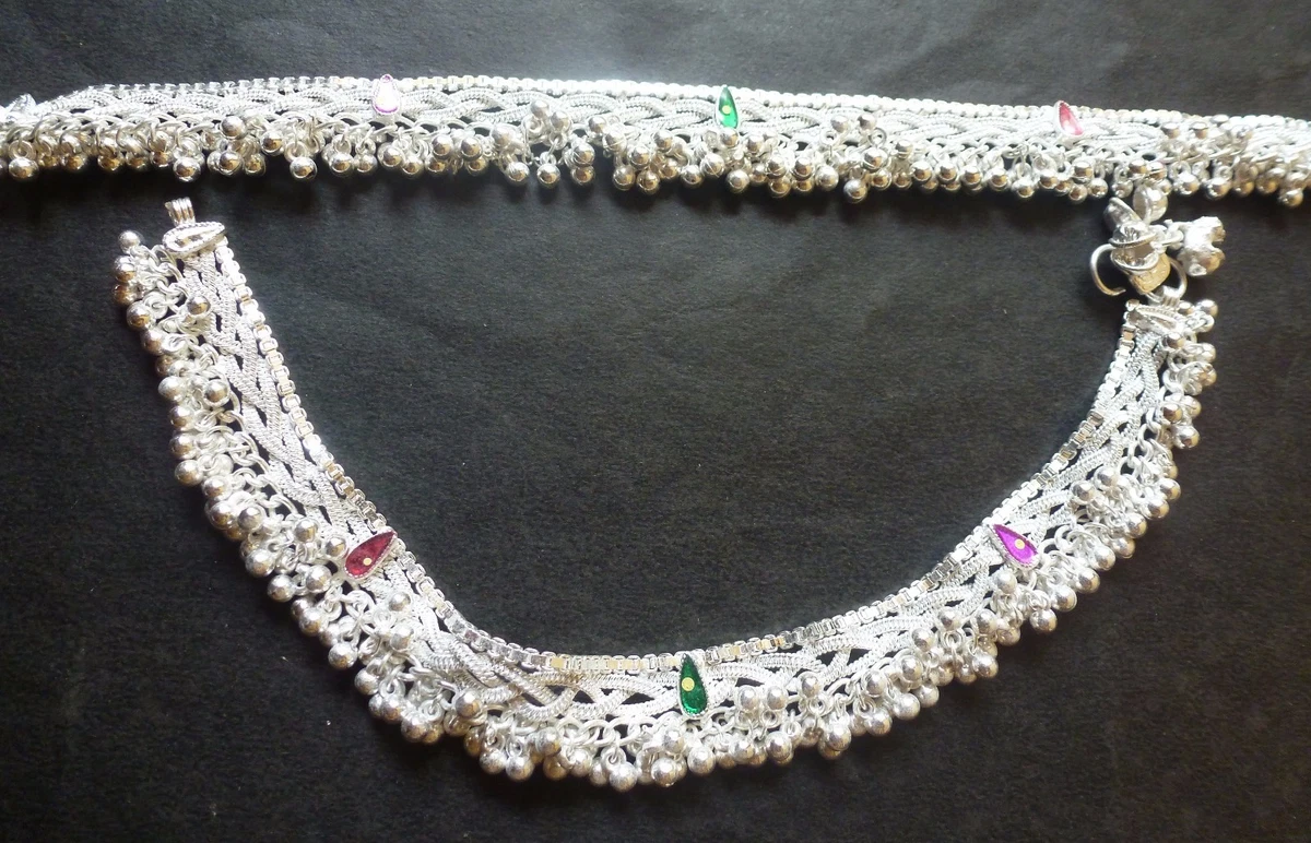 Latest heavy deals silver payal designs