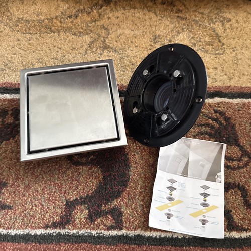 Square Shower Floor Drain with Flange 4” - 第 1/7 張圖片