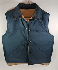 campus puffer vest mens medium M blue tan water repellent deadstock new tags 