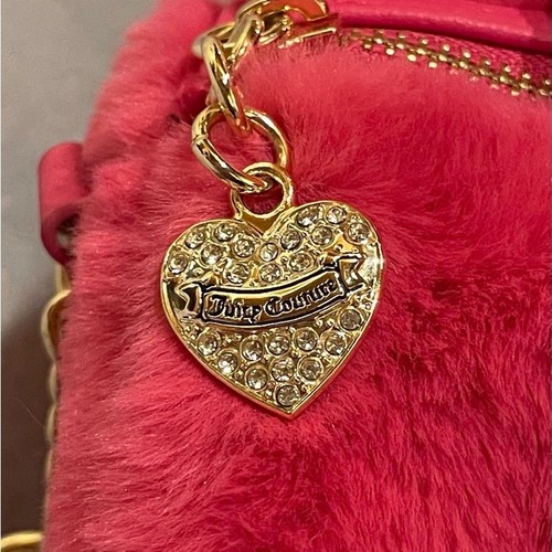Borsa/tracolla Juicy Couture nuova senza etichette "Free Love" rosa caldo peloso soffice fuzzy - Foto 6 di 9