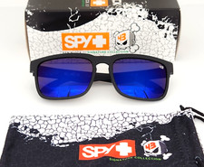 Spy Helm Promo Sunglasses Matte Black Frame Blue-Mirror Lens Blackout Logo S17