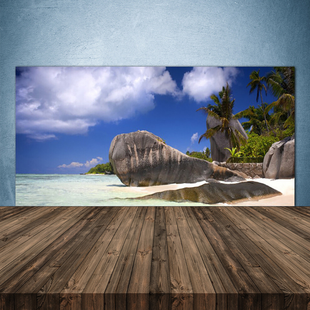 Crédence de cuisine en verre 140x70 fini les taches de graisse sur votre mur plage