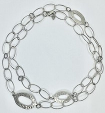 SILPADA N1506 STERLING 925 HAMMERED OXIDIZED OVAL LINK CHAIN 34  NECKLACE T45 