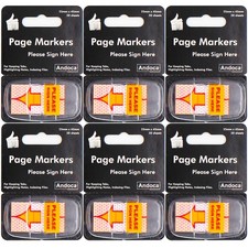 Please Sign Here Message Flags, 300 Pages Total, 0.98 x 6-pack, Medium Yellow