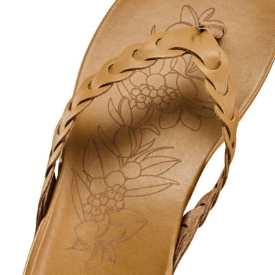 OLUKAI Women's Lei Leather Flip-Flop Sandal - Premium Comfort With Arch Support
