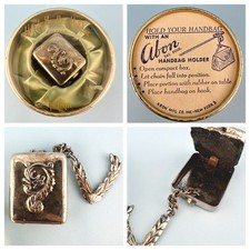 Vintage Abon Dragon Handy Handbag Holder Hinged Box Sponge Chatelaine Hook READ