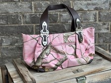 Realtree Camouflage Pink Camo Purse With Silver Buckles