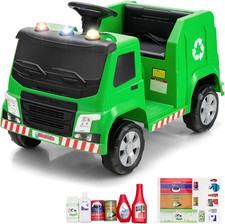 Ride on Car, Recycling Garbage Truck Electric Vehicle with Music, Horn, Warning
