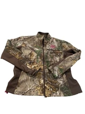 Realtree Womens Xtra Camo Full Zip Jacket With Pink Logo Size L SKU 9298