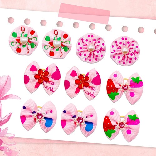 40Pcs Hair Bows PINK Dog Hair Bows Clips Grooming Accessories for Pet Puppy Cat - Picture 6 of 6