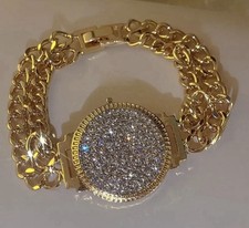 1pc Womens Dazzling Rhinestone Watch Bracelet