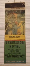 1941 Excelsior Hotel New Castle PA w Pittsburgh Pirates Schedule Matchbook Cover
