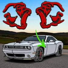 Gorilla  Badges Emblem  HELL RILLA red/Black, (2) BADGES, Fender Angry Agressive