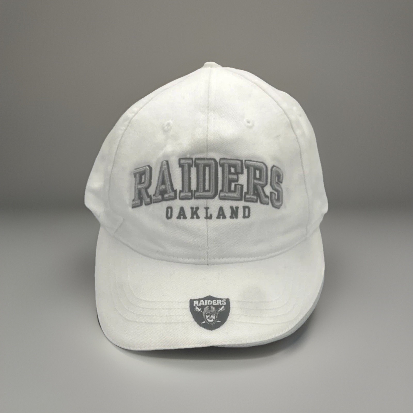 Vintage Oakland Raiders Reebok Hat White NFL On Field Team Apparel Strap Back