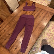 Spiritual Gangster Leggings And Tank Bra Matching Set Rose Pink Size S