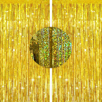 Glitzer Lametta Vorhang Gold, Metallic LamettavorhäNgen, 2 StüCk Glitzernde Lame