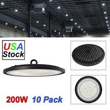 10Pack 200W UFO Led High Bay Light 200 Watt Factory Shop GYM High Ceiling Lights