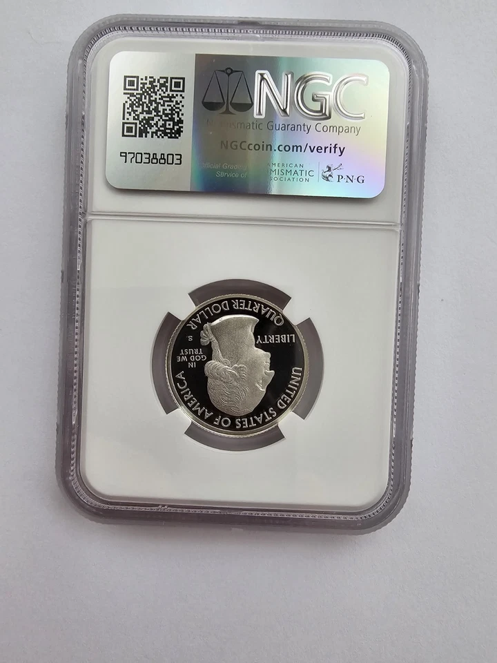 SILVER PF70 ULTRA CAMEO S MINT EL YUNQUE WASHINGTON QUARTER GRADED NGC 25C COIN  - Image 3 of 4
