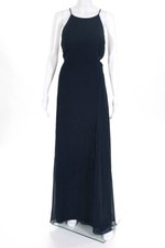 Jenny Yoo Womens Sleeveless Front Split Kayla Gown Navy Blue Size 18 11314769