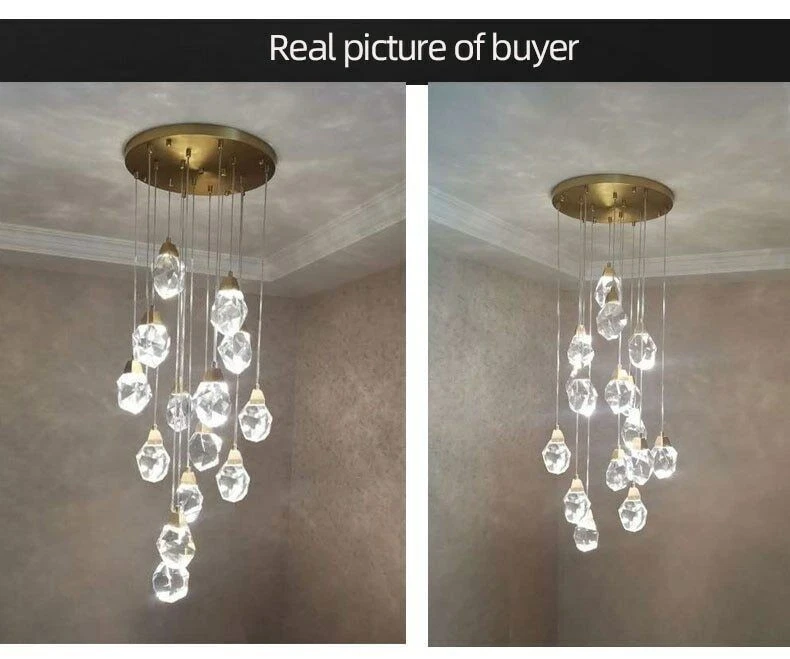 Crystal chandelier led stair light Pendant Lights Ceiling Lamp Lighting Kitchen - Image 4 of 4