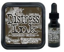Tim Holtz Distress Scorched Timber Ink Pad and Reinker Bundle January 2024