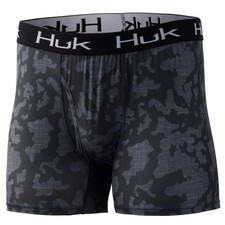 HUK Boxer Brief | Dry Fit Boxers with Small, Running Lakes - Volcanic Ash 