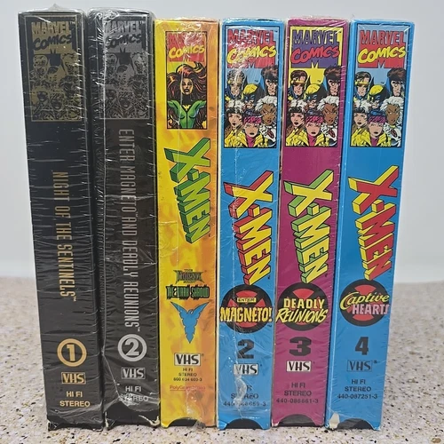 Lot of 6 - X Men Vintage VHS Animated Comic