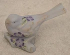 FENTON BLUE BURMESE BIRD HAND PAINTED PURPLE FLORAL MUSEUM COLLECTION 2003