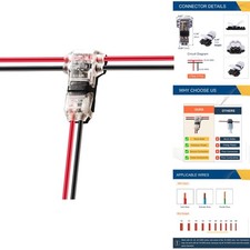Low Voltage T Tap Wire Connectors 3-Way Solderless Splice Fits 24-20 AWG LED