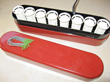 CLAIROL TRAVEL 8 MEDIUM HOT ROLLERS CURLERS CLIPS Dual Voltage