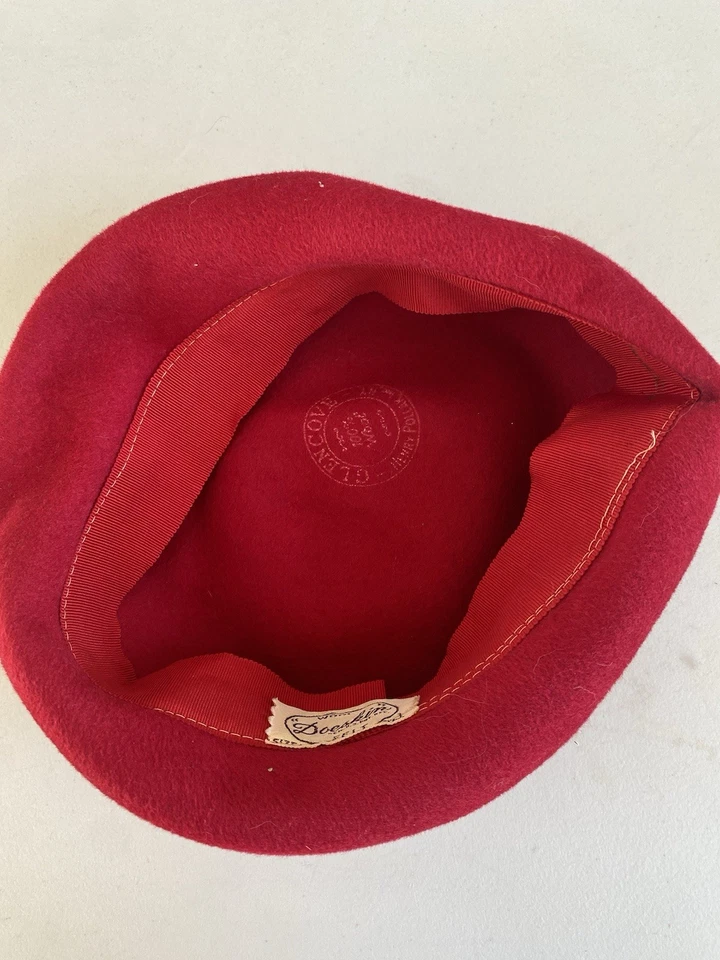 Betmar New York Mujer 100% Pura Nueva Lana Fieltro Boina Sombrero Rojo Talla Única Gorro Foto 2 de 2