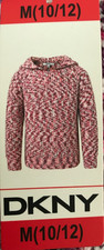DKNY Youth Girls Hooded Sweater Pink Size M 10/12  NEW